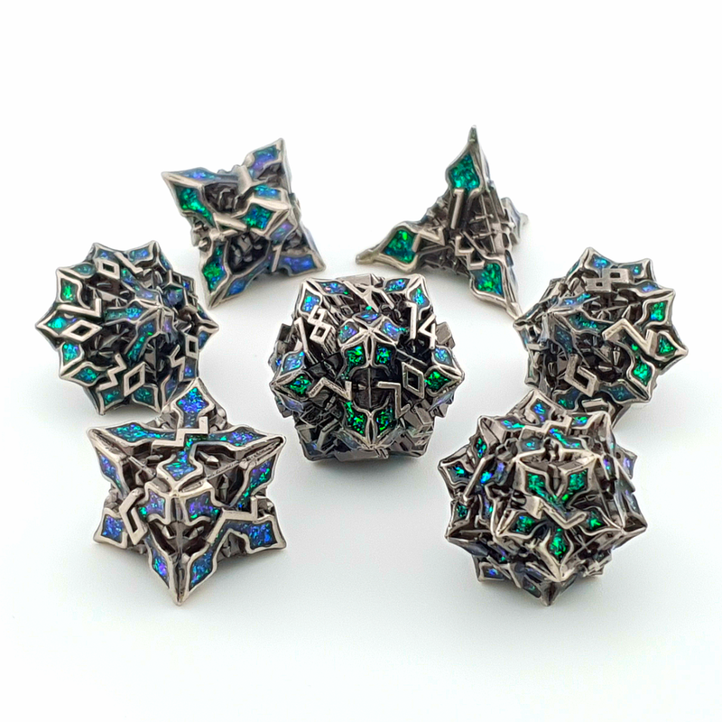 Emerald Glade | Solid Metal Dice | 7 Piece Set - Only-Games
