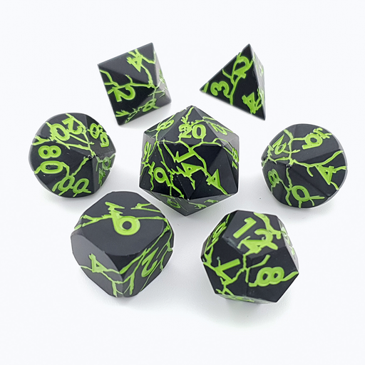 Shadowroot | Solid Metal Dice | 7 Piece Set - Only-Games