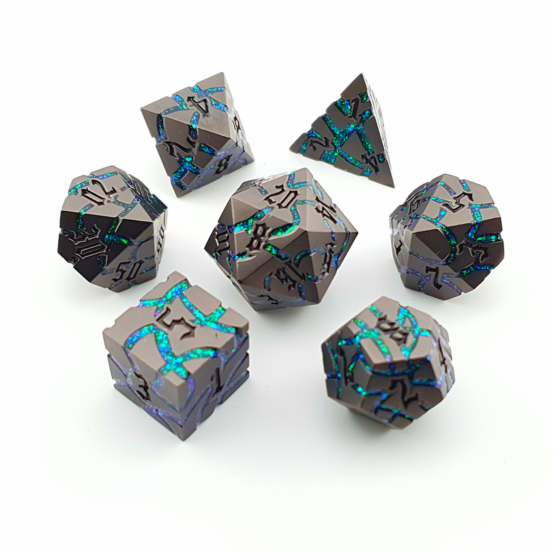 Verdant Ruin | Solid Metal Dice | 7 Piece Set - Only-Games