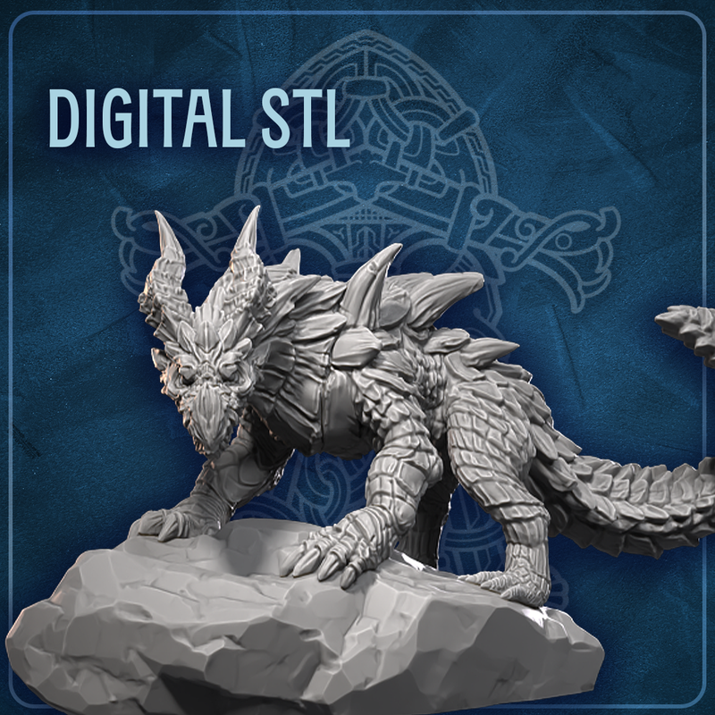 Isdreki (Ice Drake, Scourge of Frosty Night)  STL - Only-Games