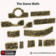 Hagglethorn Stone Walls - Hagglethorn Hollow - Printable Scenery Scatter Terrain D&D DnD - Only-Games