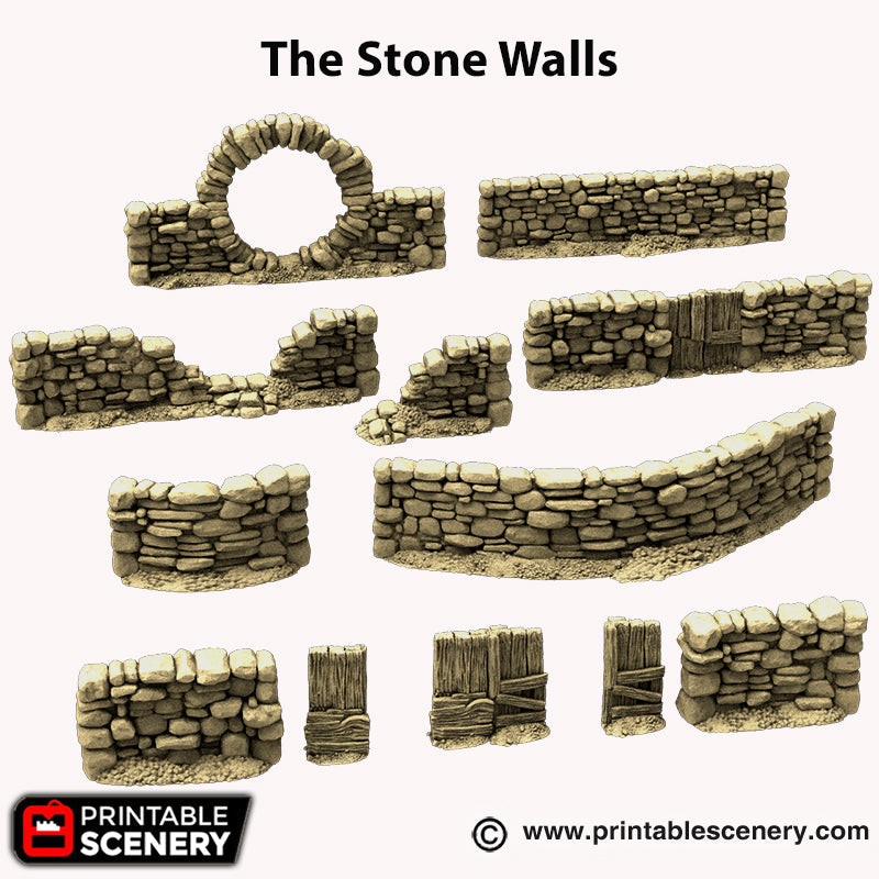 Hagglethorn Stone Walls - Hagglethorn Hollow - Printable Scenery Scatter Terrain D&D DnD - Only-Games