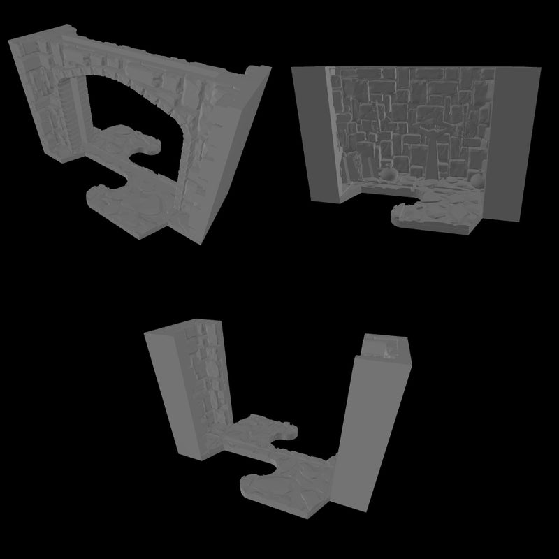 INSTADUNGEON™ Fantasy Expansion A1 - Wide/Double Spaced - Tiles 11A-15A: gaming terrain tiles compatible with D&D, Pathfinder and more
