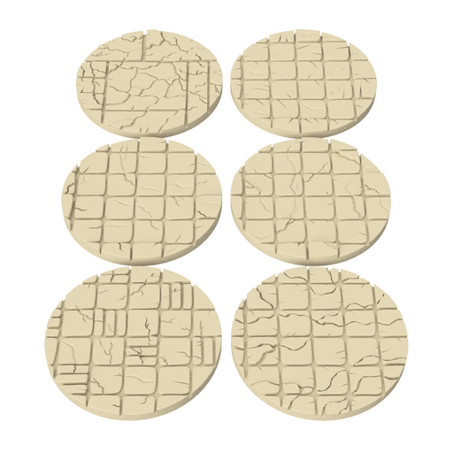 Cracked Tile Base Toppers – 32mm Round Miniature Bases - Only-Games