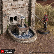 Town Fountain - King and Country - Printable Scenery Wargaming D&D DnD 28mm 32mm 40mm 54mm 75mm - Only-Games