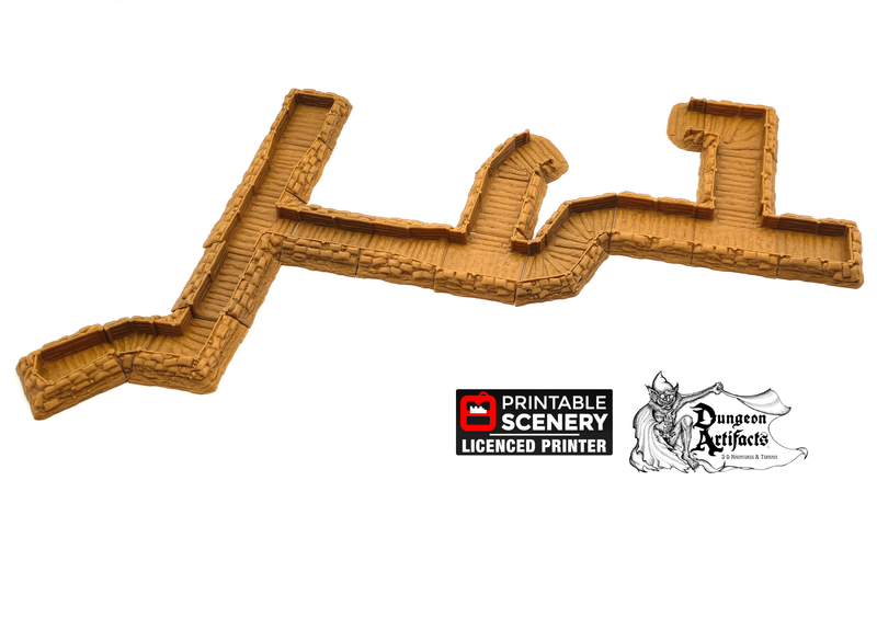 Trenches - Rampage Gothic - Printable Scenery WWI WWII Terrain D&D DnD - Only-Games