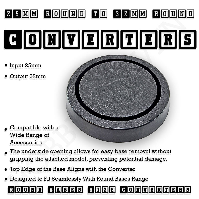 25mm to 32mm Round Base Converter | Professional Gaming Base Adapter - Only-Games