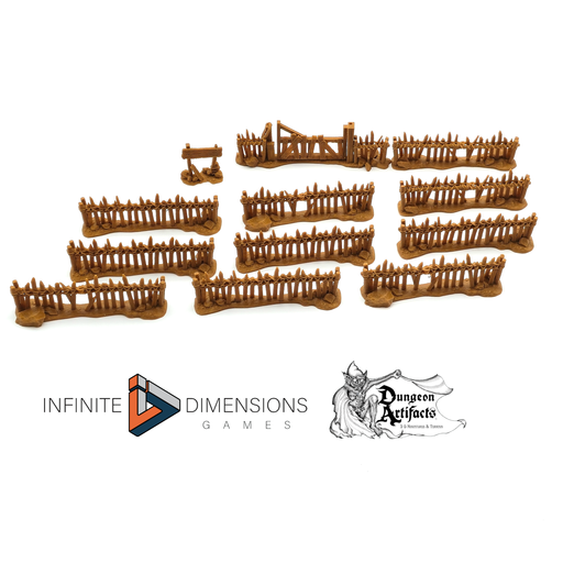 Wooden Fencing 15mm 28mm 32mm Wightwood Abbey Wargaming Tabletop Scatter Terrain D&D, DnD - Only-Games