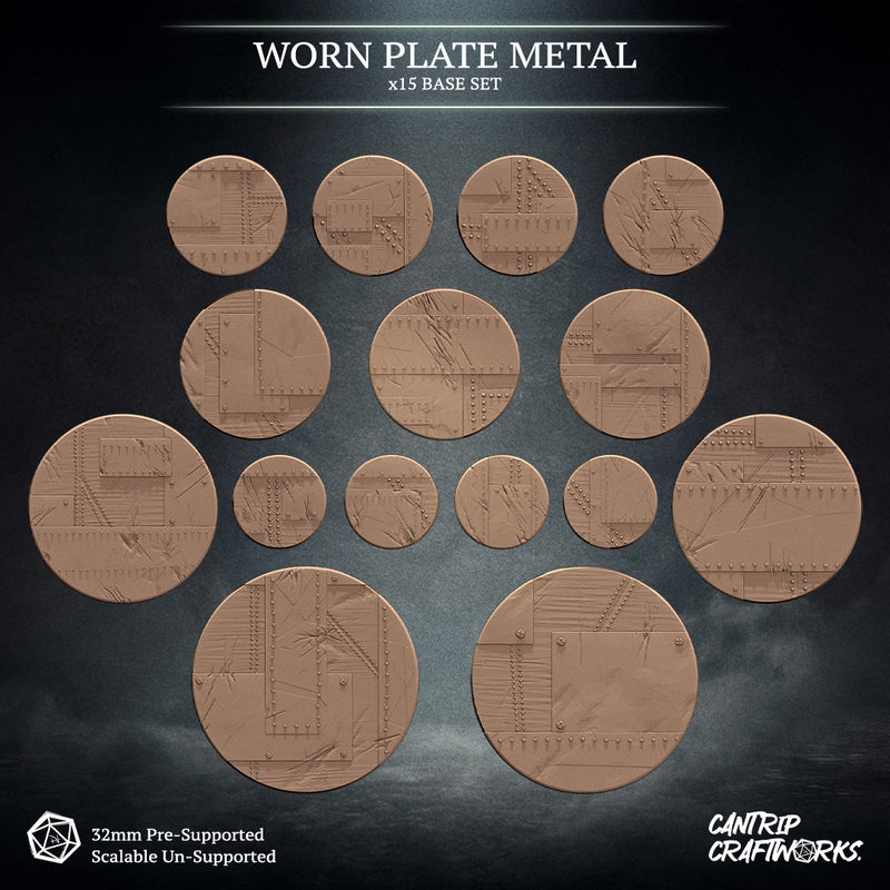 アクセサリー YVB-Y'sVintage Base Worn Plate Metal Scenic Base Set - x15 Unique Bases - Cantrip