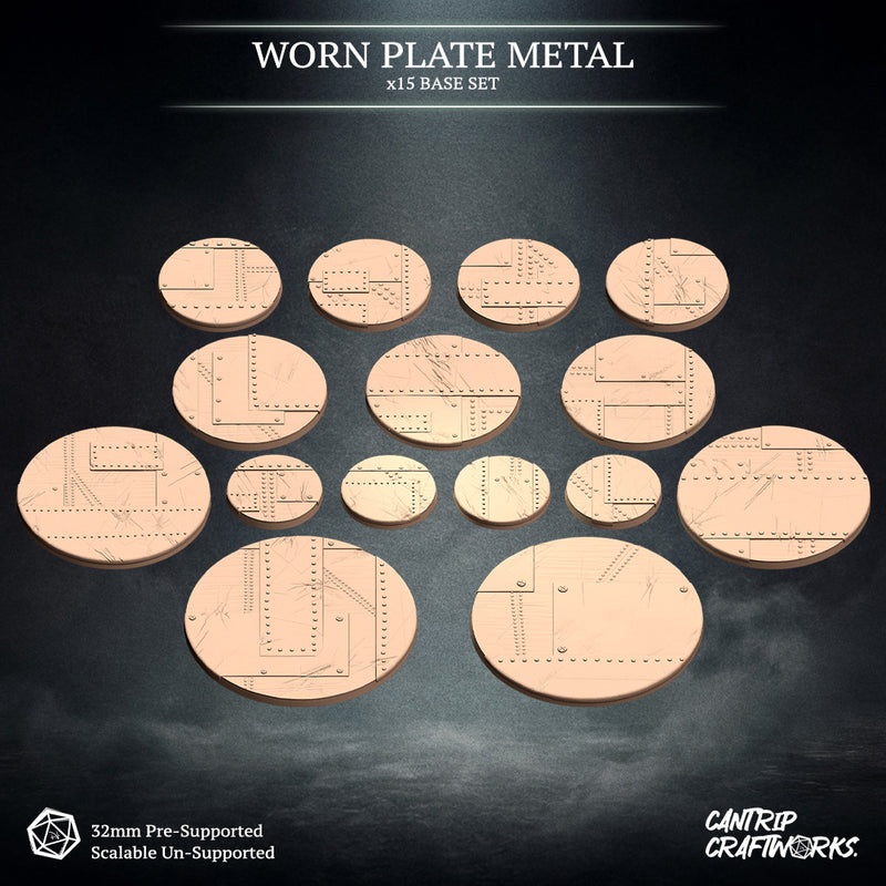 アクセサリー YVB-Y'sVintage Base Worn Plate Metal Scenic Base Set - x15 Unique Bases - Cantrip