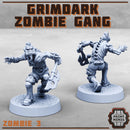 Grimdark Zombie Gang - Print Minis - Terrain Wargaming D&D DnD 28mm 32mm 40mm 54mm - Only-Games