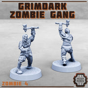 Grimdark Zombie Gang - Print Minis - Terrain Wargaming D&D DnD 28mm 32mm 40mm 54mm - Only-Games