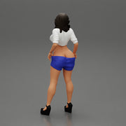 Sexy woman showing her breasts undressing her shorts - Only-Games