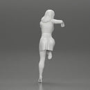 Sexy girl in mini skirt and heels Leaning Against wall - Only-Games