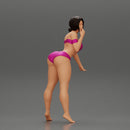 Attractive girl in bikini Leaning on the Car - Only-Games