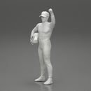 motorbiker celebrates and hold his helmet - Only-Games