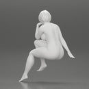 Naked woman sitting thinking - Only-Games