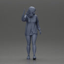 Sexy girl in a long shirt and shoes walks by waving hello to someone - Only-Games