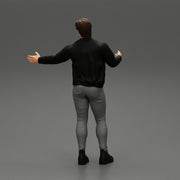 young man standing and explaining with hands - Only-Games