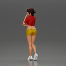 sexy girl in mini shirt and shorts standing and contemplating - Only-Games