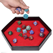 Tray of Fates | Hexagonal Dice Tray | Red Felt - Only-Games