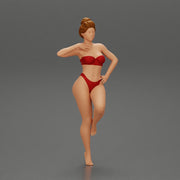 Sexy Woman In bikini posing and Standing On One Leg - Only-Games