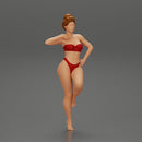 Sexy Woman In bikini posing and Standing On One Leg - Only-Games
