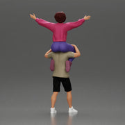Man in shorts carrying girlfriend on shoulders girl being carried on the man's shoulders - Only-Games