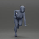 Fitness girl in the gym training with a single-arm dumbbell row - Only-Games