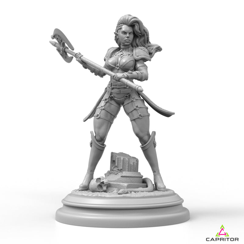 'Jasmina' Female Warrior with Two Head Options - 75mm (1:24) Scale. - Only-Games