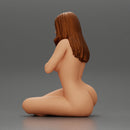 Sexy Naked Woman sitting and Covering Breasts With Hand - Only-Games