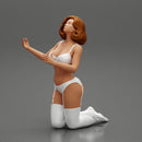 Sexy girl in bikini lingerie sitting on her knees - Only-Games