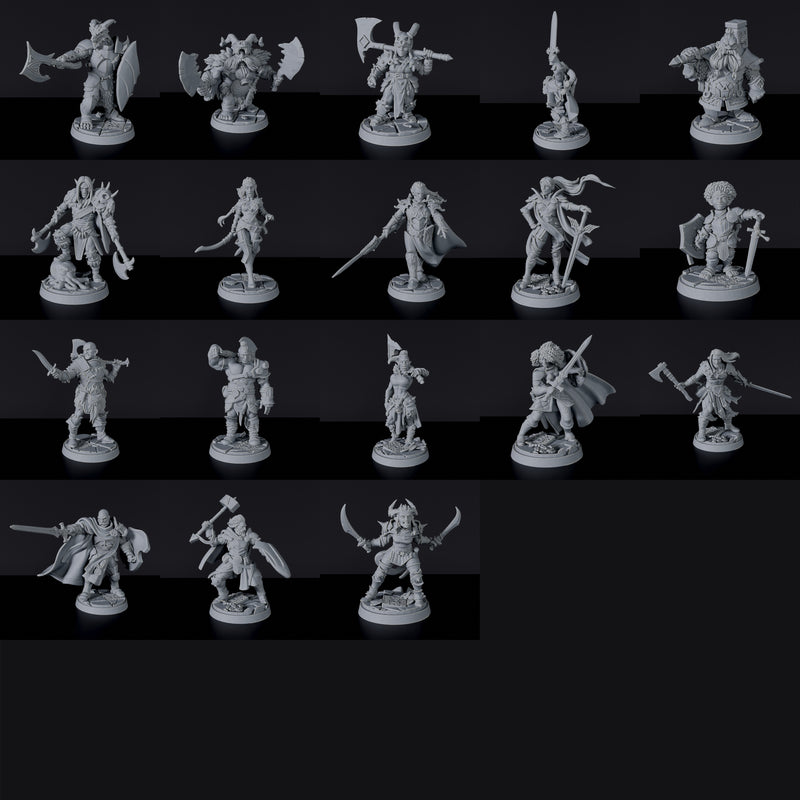 RPG Heroes - Might Set - Mega Deal - 19 Miniatures