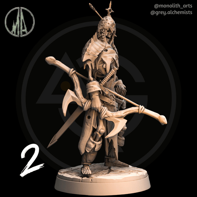 Skeleton Archers - 10 Poses - Fantasy Resin Miniatures in 32mm - DnD Monsters