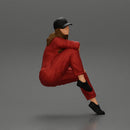 Tired woman mechanic in suit and cap sitting - Only-Games