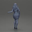 Confident style in red long shirt layers with white accents heels - Only-Games