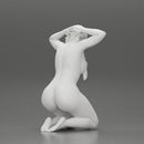 Naked Chola Girl in open shirt sitting putting his hands behind head - Only-Games