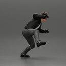 Young Man In open Leather Jacket Riding On Motorbike in sunglasses - Only-Games