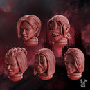Crimson Wings Female Heads Set x7 - Only-Games