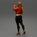 Pretty Woman in Leather Jacket and neck warmer - Only-Games