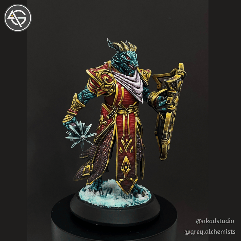 Dralag the Dragonborn Paladin - Fantasy Resin Miniature in 75mm - DnD