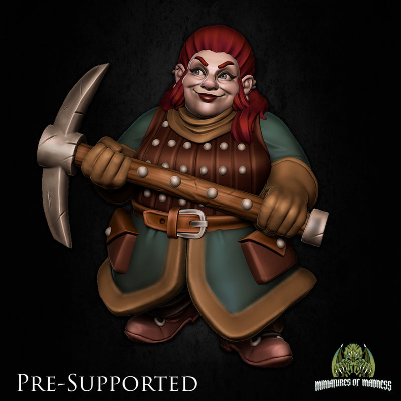 Malda Redchin [PRE-SUPPORTED] Female Miner Dwarf - Only-Games