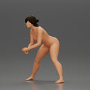 Naked tennis player holding her racket in a ready position - Only-Games