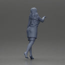 Elegant Teacher in White Coat Gesturing with Confidence and Professionalism - Only-Games