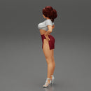 Brunette Girl in Short and mini shirt - Only-Games