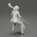 Beautiful young woman musician sitting on a vintage double bass - Only-Games