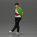 skater man leaning against the wall wearing a cap open shirt and banana bag - Only-Games