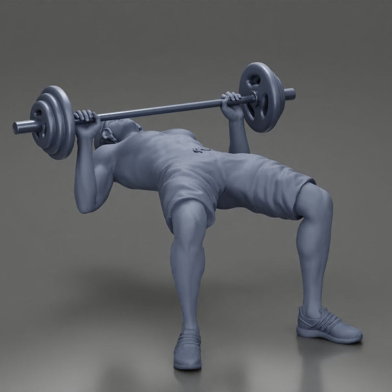 Muscular Man Demonstrates Perfect Bench Press Form in hat and shorts