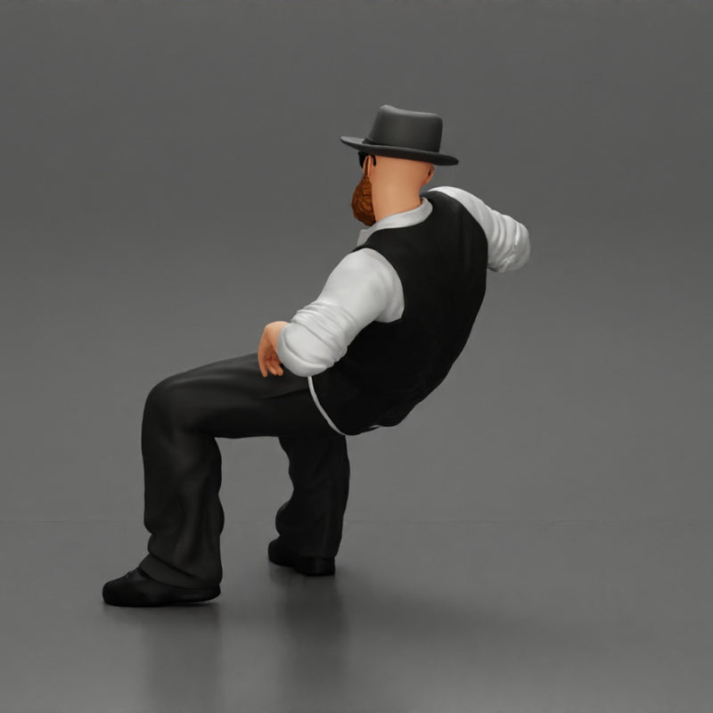 gagnster homie in beard and hat sitting holding lighter cigar while smoking - Only-Games
