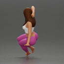 Fit girl in leggings sitting on a sofa - Only-Games